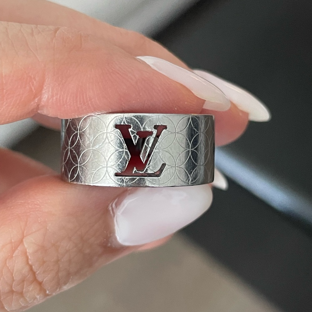 Louis Vuitton Champs Elysees Stainless Steel Ring Size 8